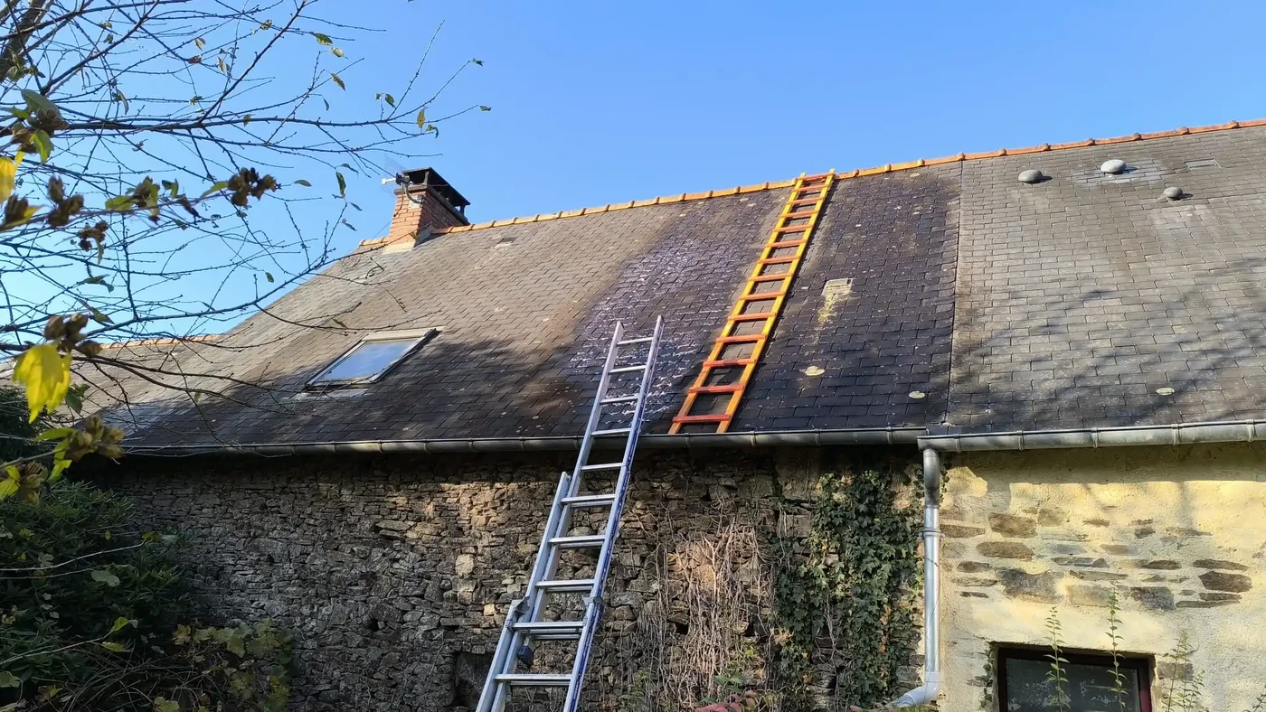 Démoussage de toiture ardoise à Saint-Médard-sur-Ille
