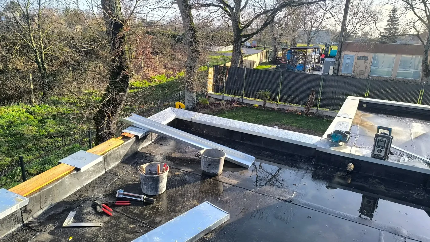 Toit terrasse en étanchéité bitumeuse